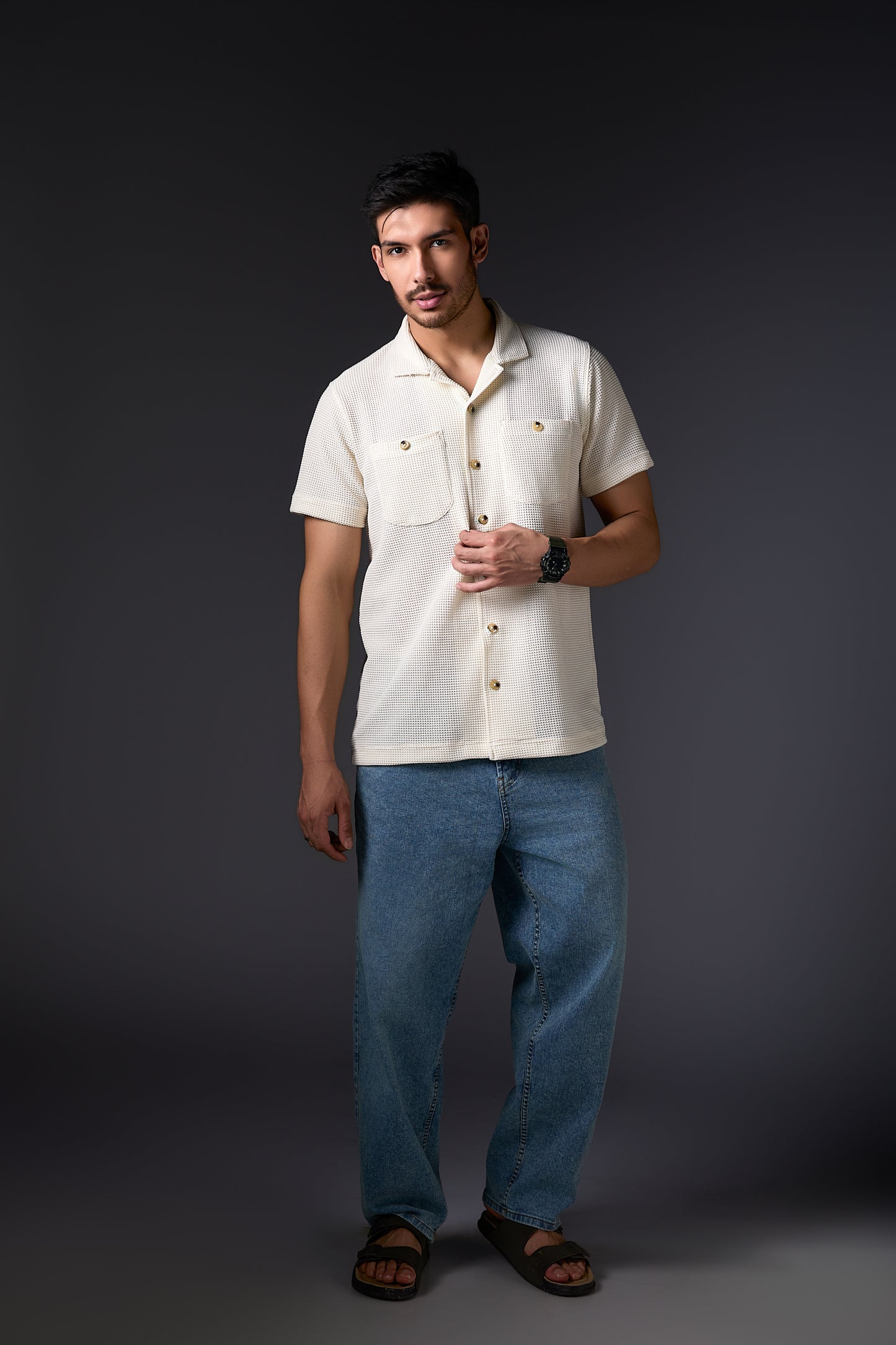 Breezy Vanilla Cuban Collar Shirt