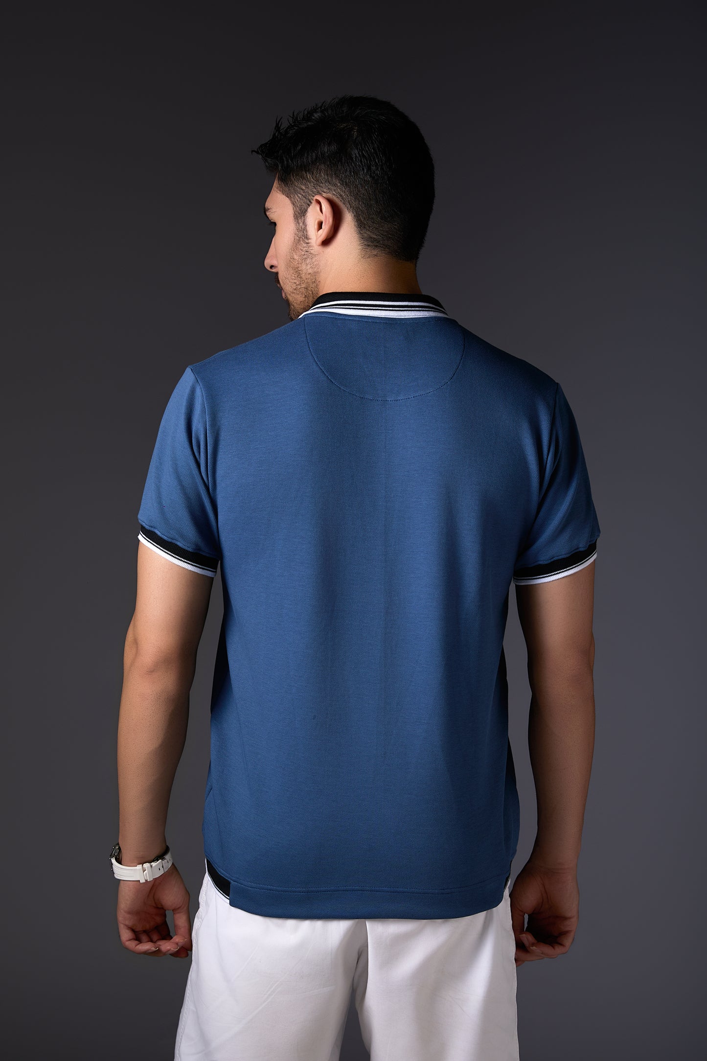 Dusty Blue Sporty Polo