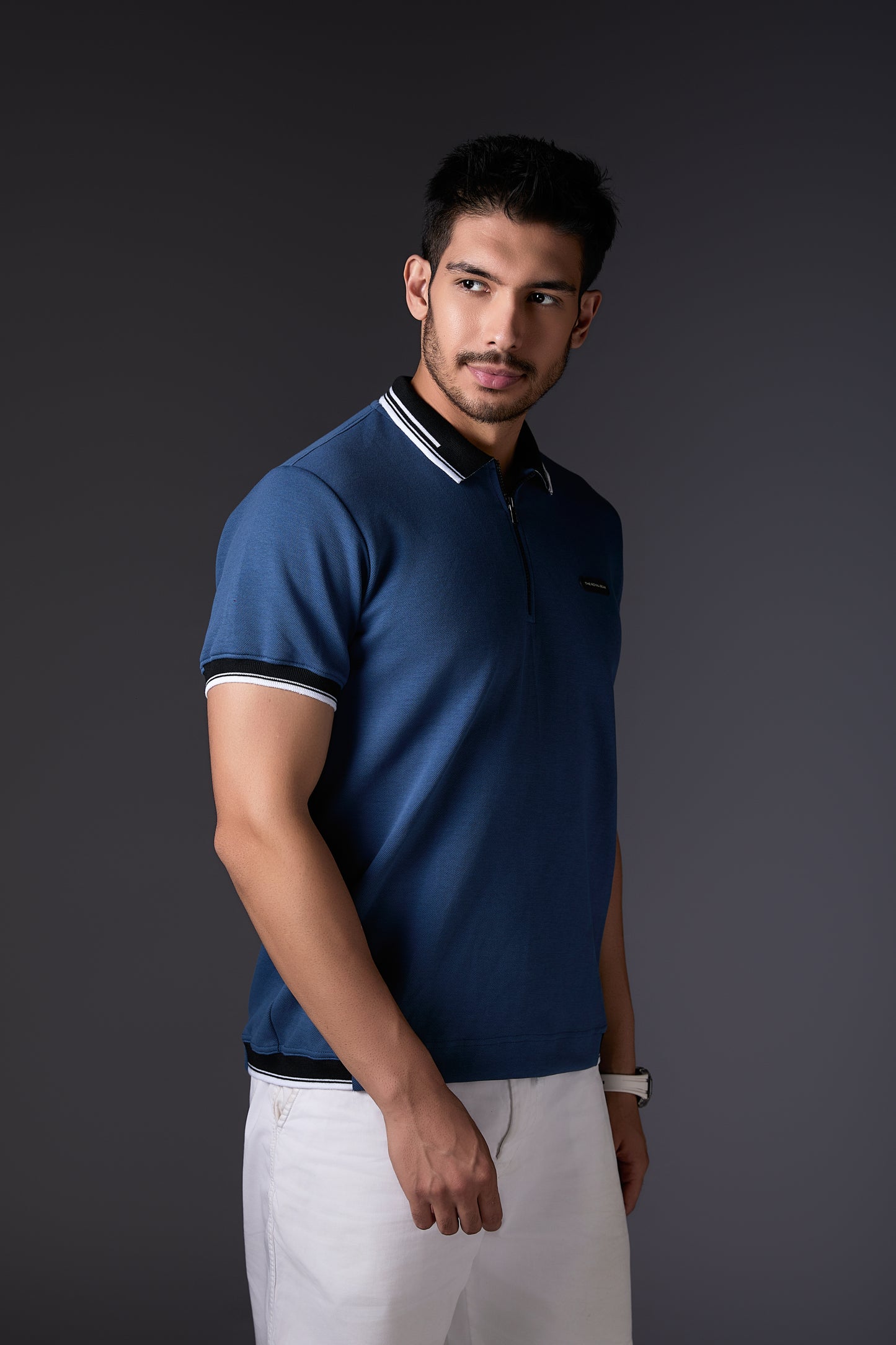 Dusty Blue Sporty Polo