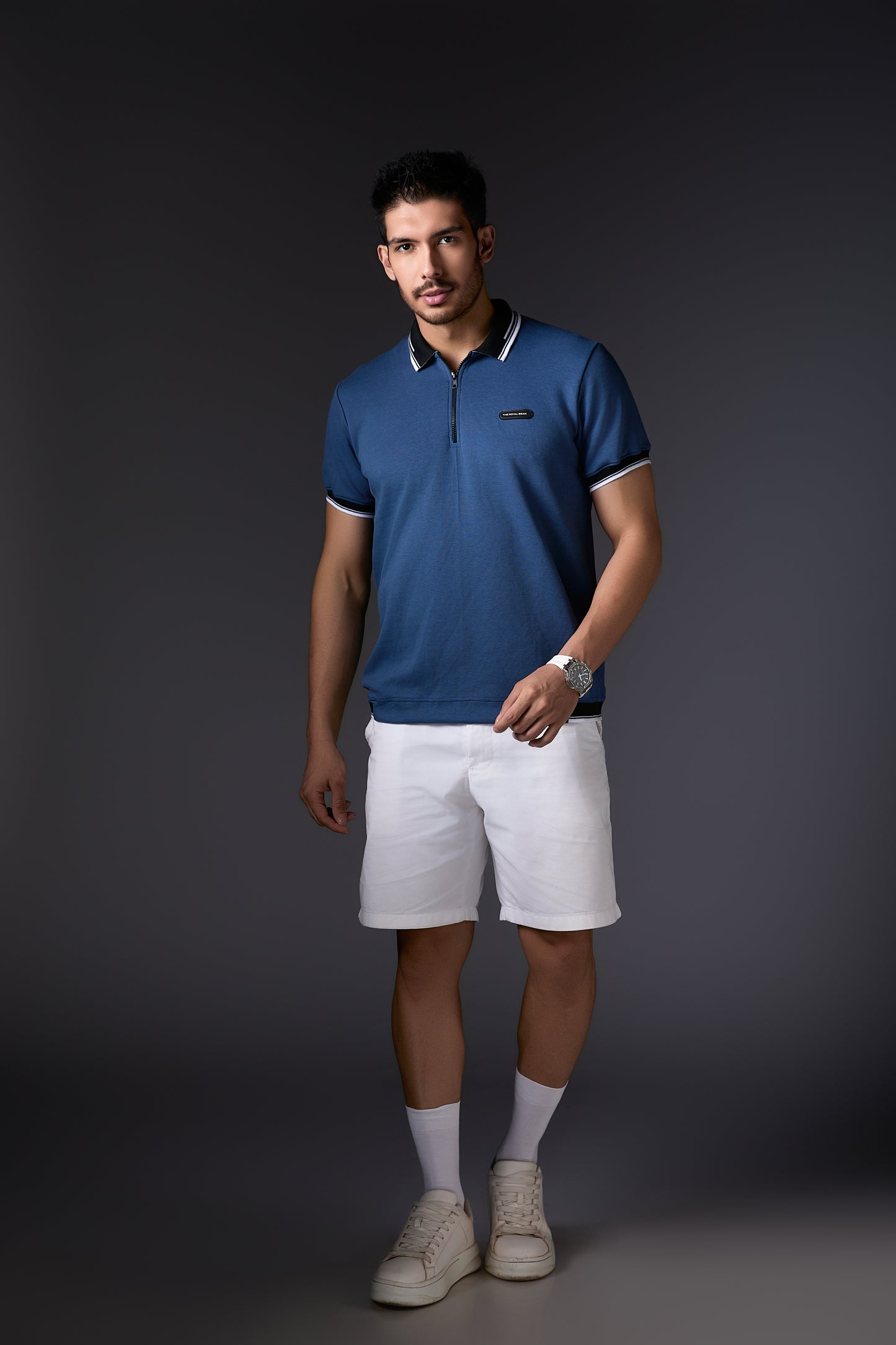 Dusty Blue Sporty Polo