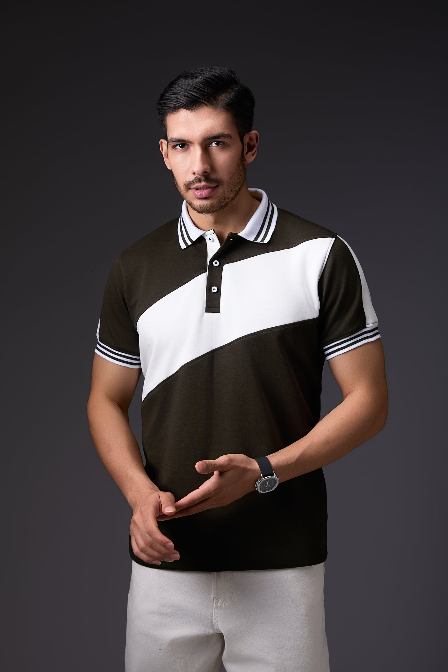 Casual Olive Green Polo T-Shirt