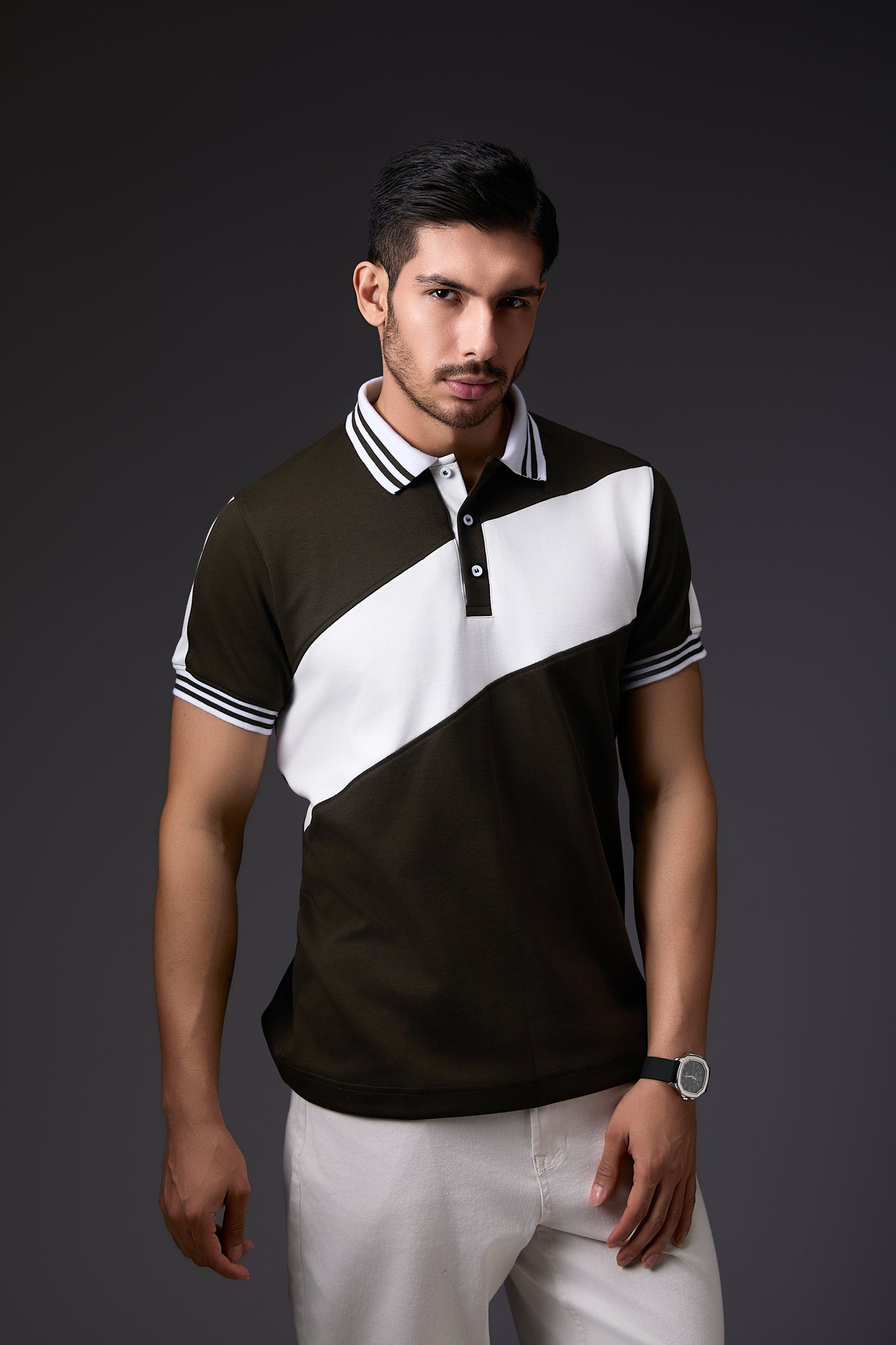 Casual Olive Green Polo T-Shirt