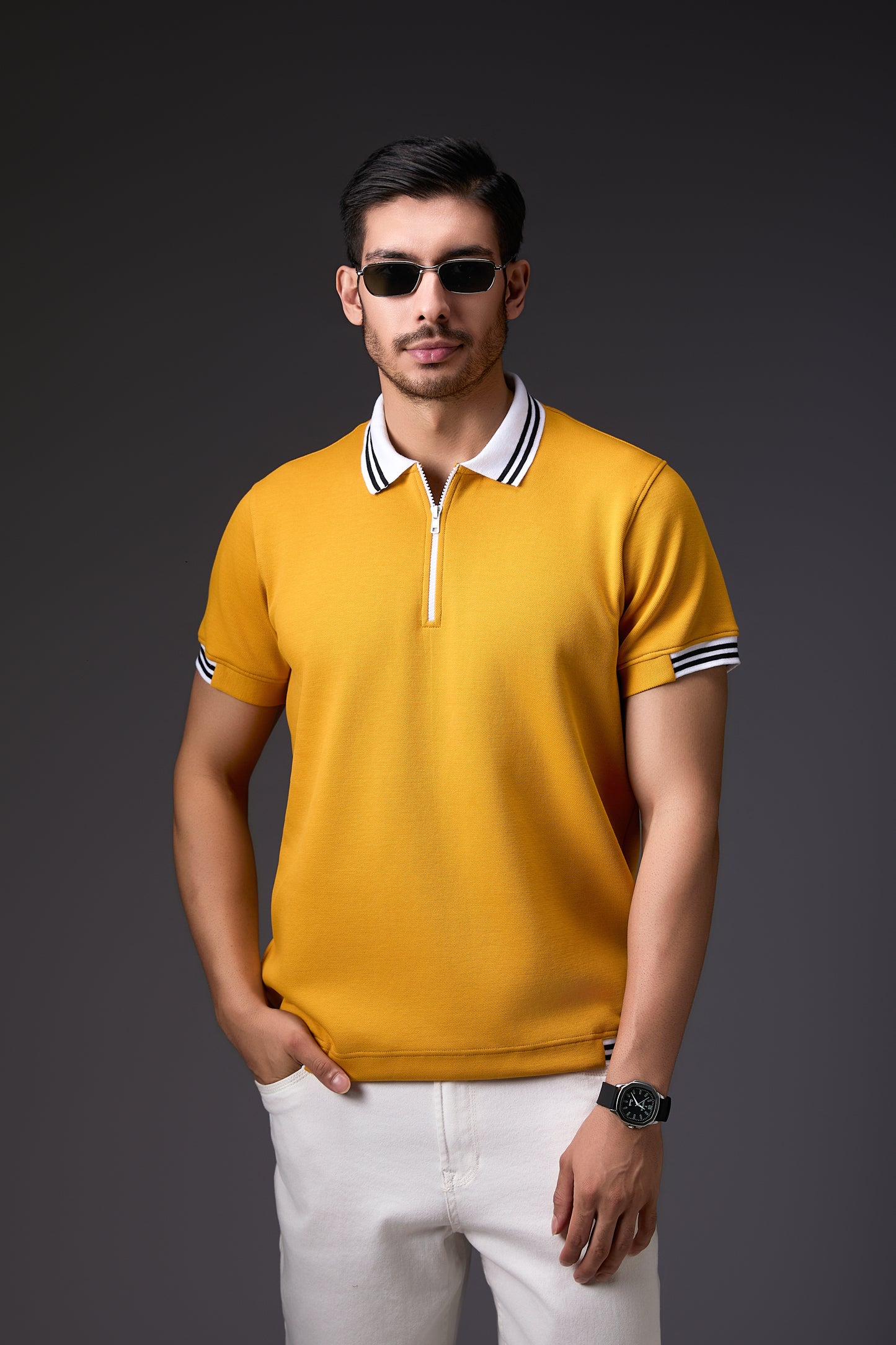 Sporty Mustard Polo T-Shirt