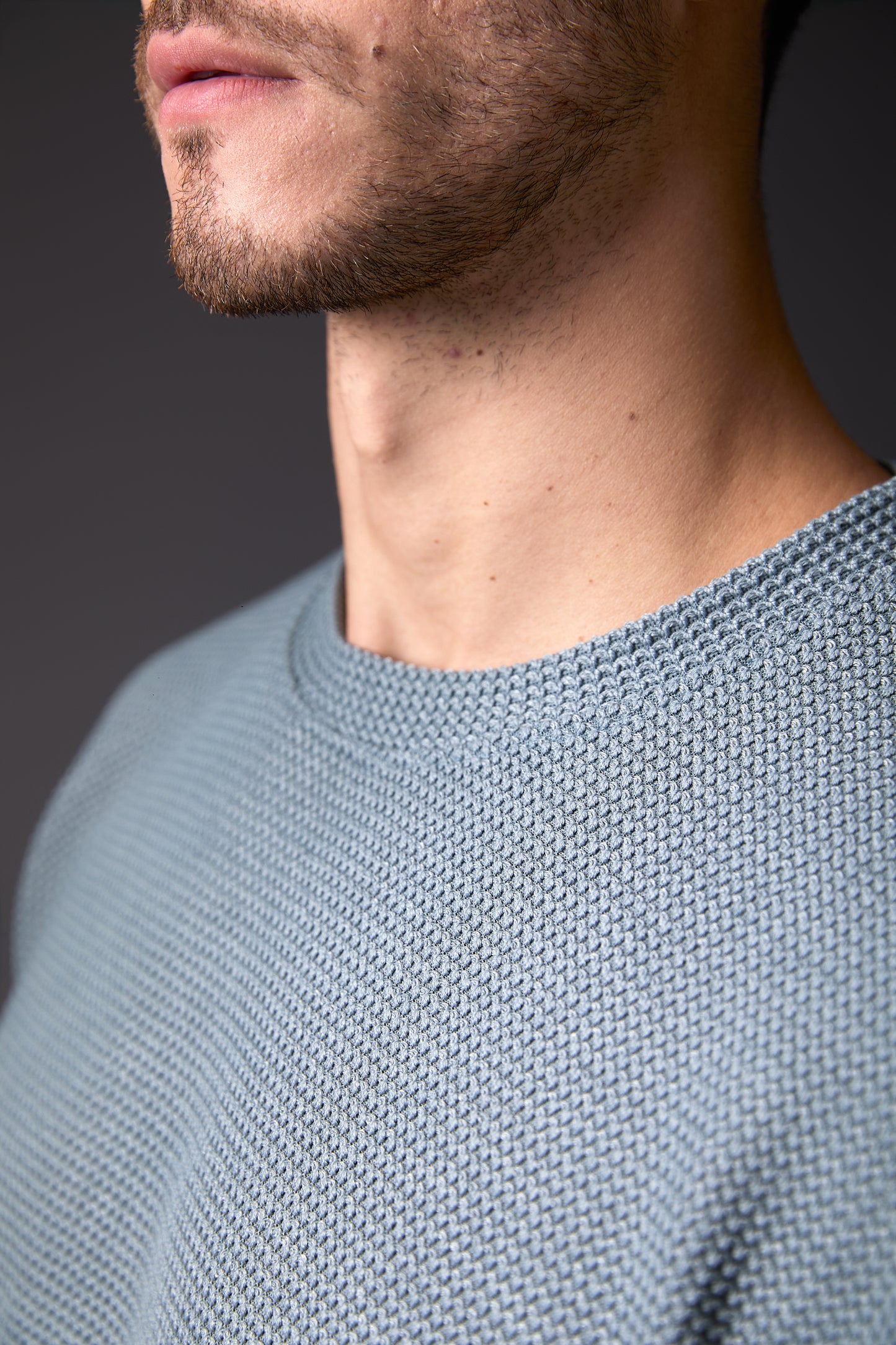 Steel Grey Textured T-Shirt
