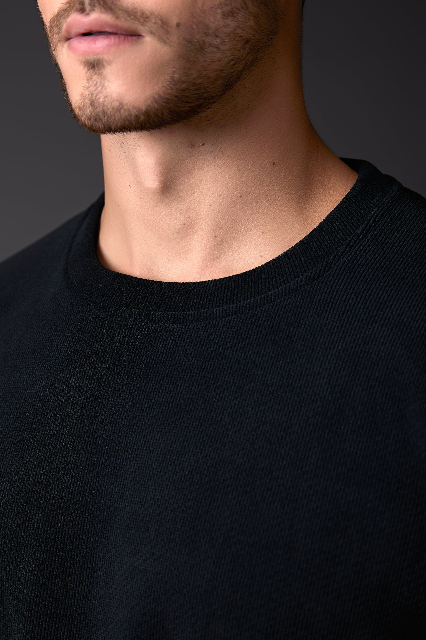 Jade Black Velvet Corduroy-Finished T-Shirt