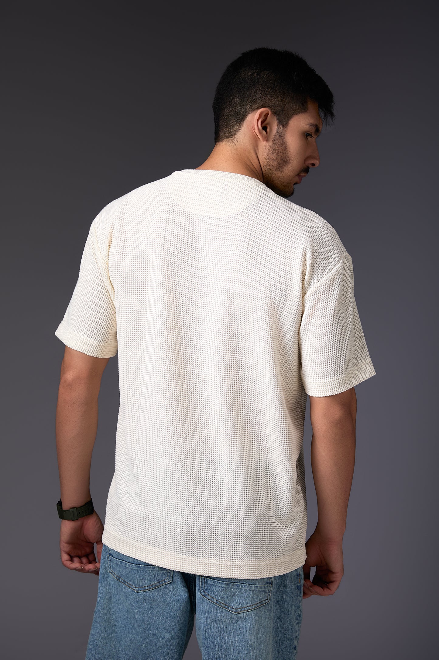 Textured Vanilla White Tee