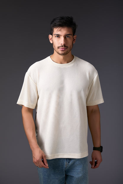Textured Vanilla White Tee