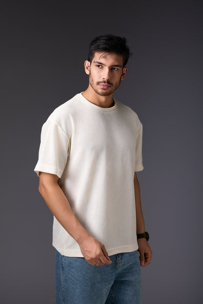 Textured Vanilla White Tee