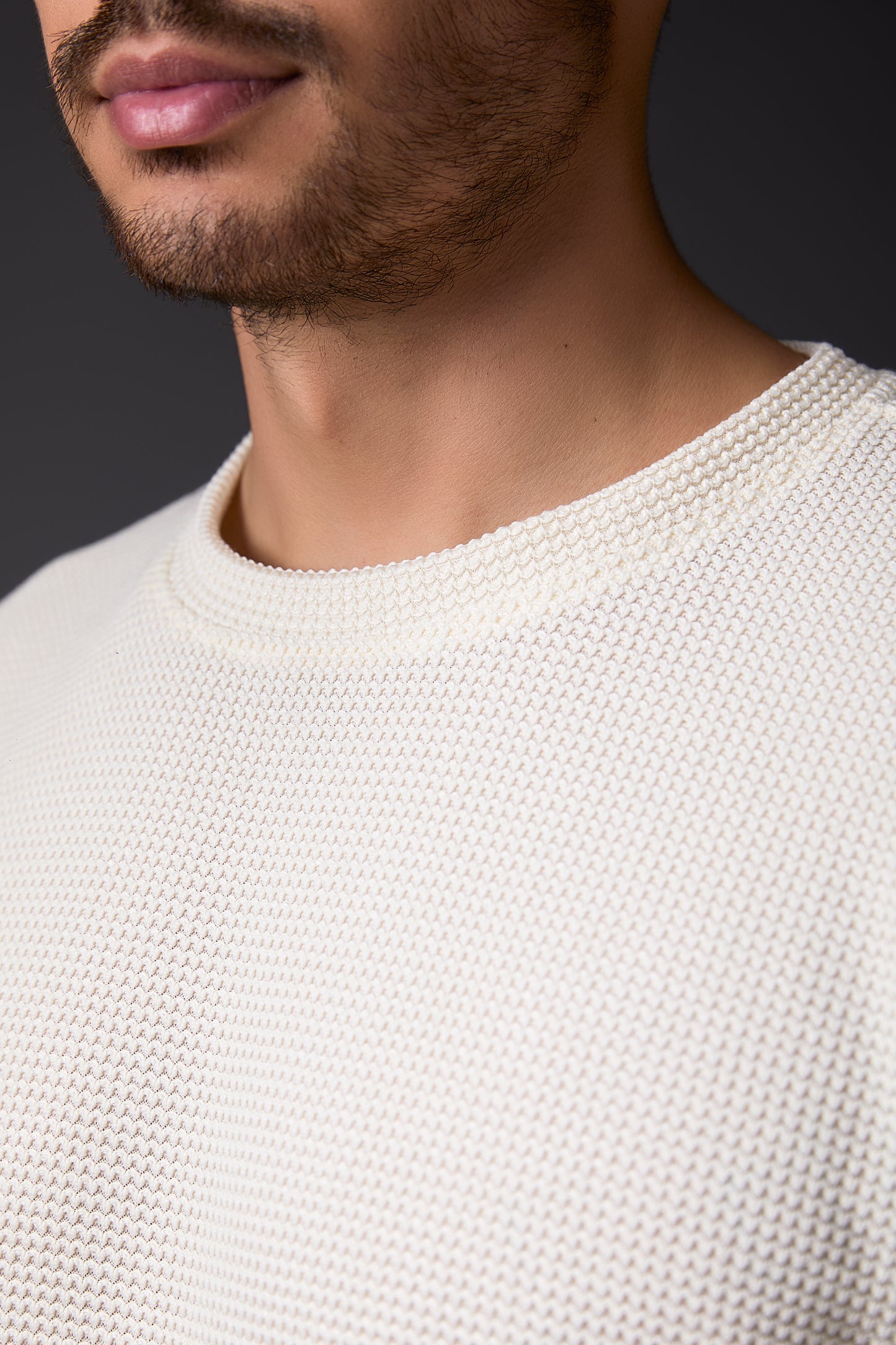 Textured Vanilla White Tee