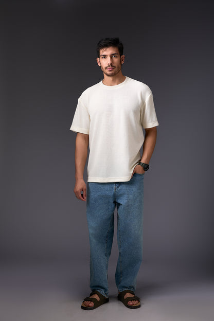 Textured Vanilla White Tee