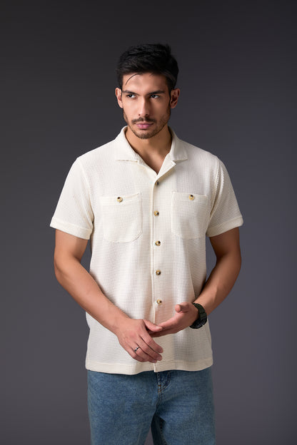 Breezy Vanilla Cuban Collar Shirt