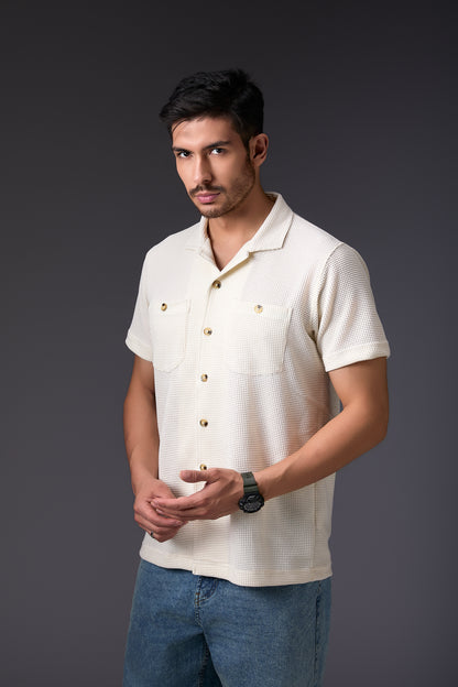 Breezy Vanilla Cuban Collar Shirt
