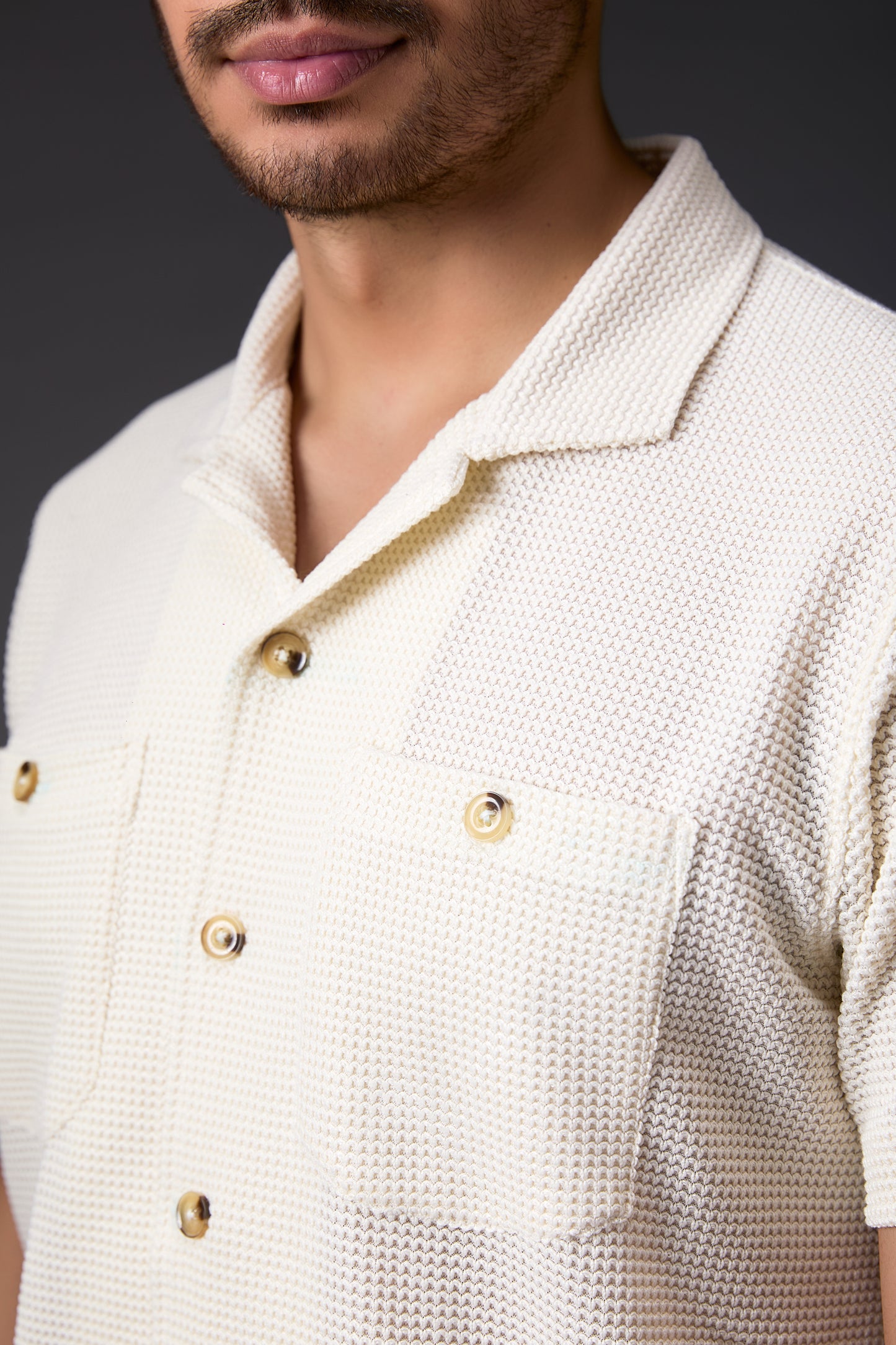 Breezy Vanilla Cuban Collar Shirt