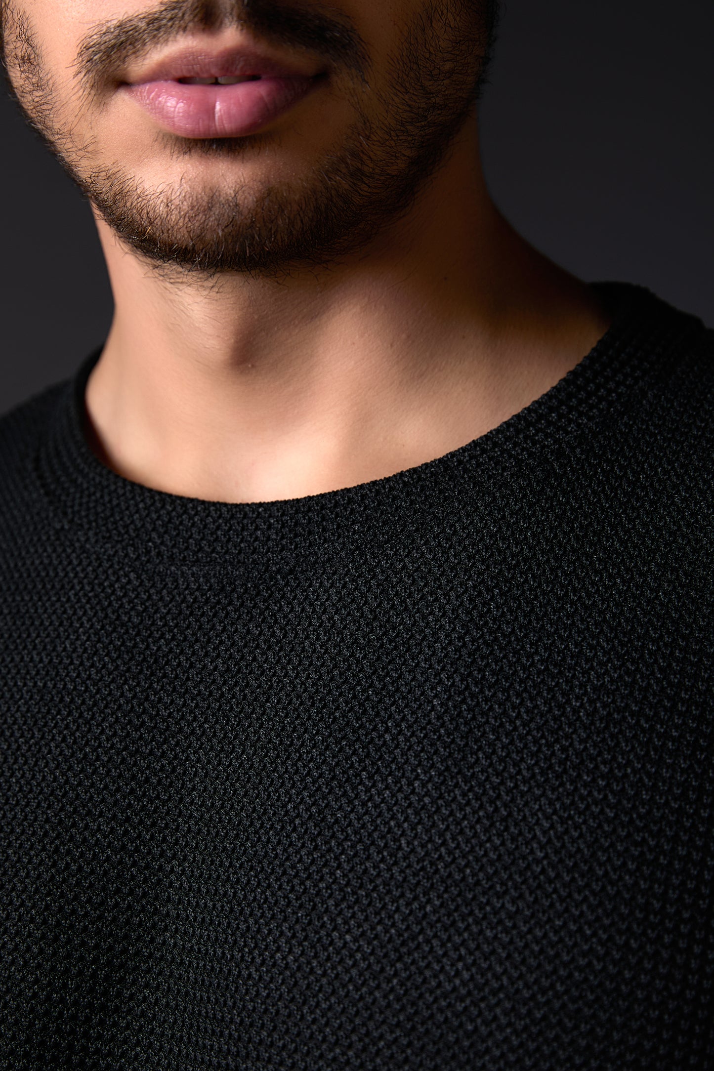 Textured Black Breezy Tee