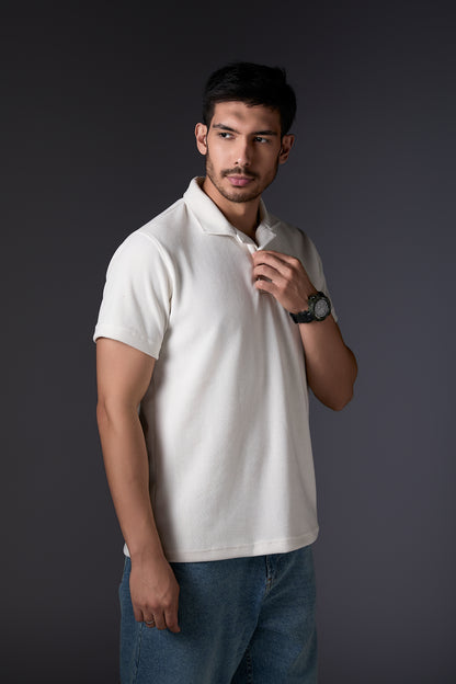 Elegant Ivory Polo T-Shirt