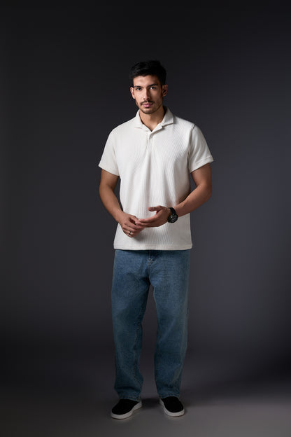 Elegant Ivory Polo T-Shirt