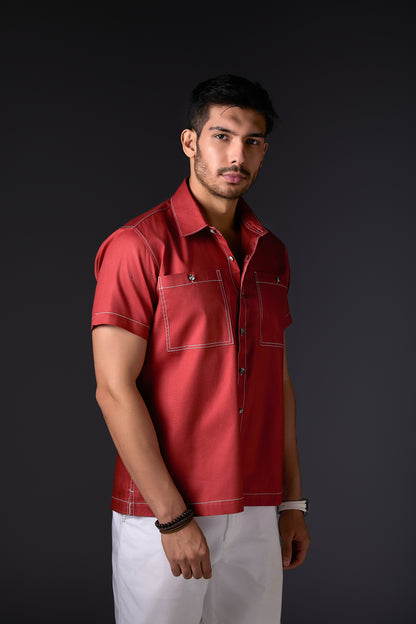Burnt Orange Premium Pure Cotton Shirt
