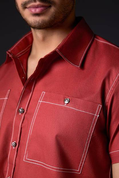 Burnt Orange Premium Pure Cotton Shirt