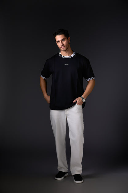 Navy Blue Crew Neck Essential Tee