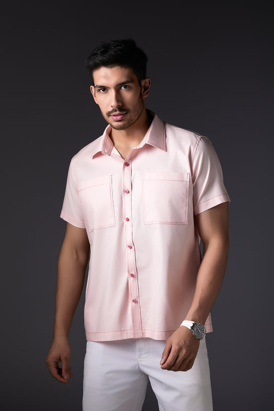 Calming Peachy Pink Premium Cotton Shirt