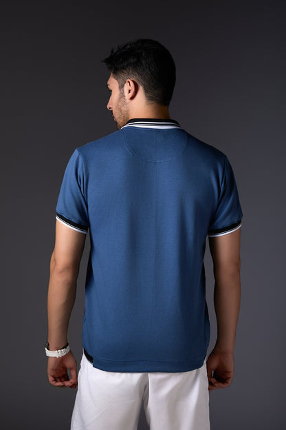 Dusty Blue Sporty Polo
