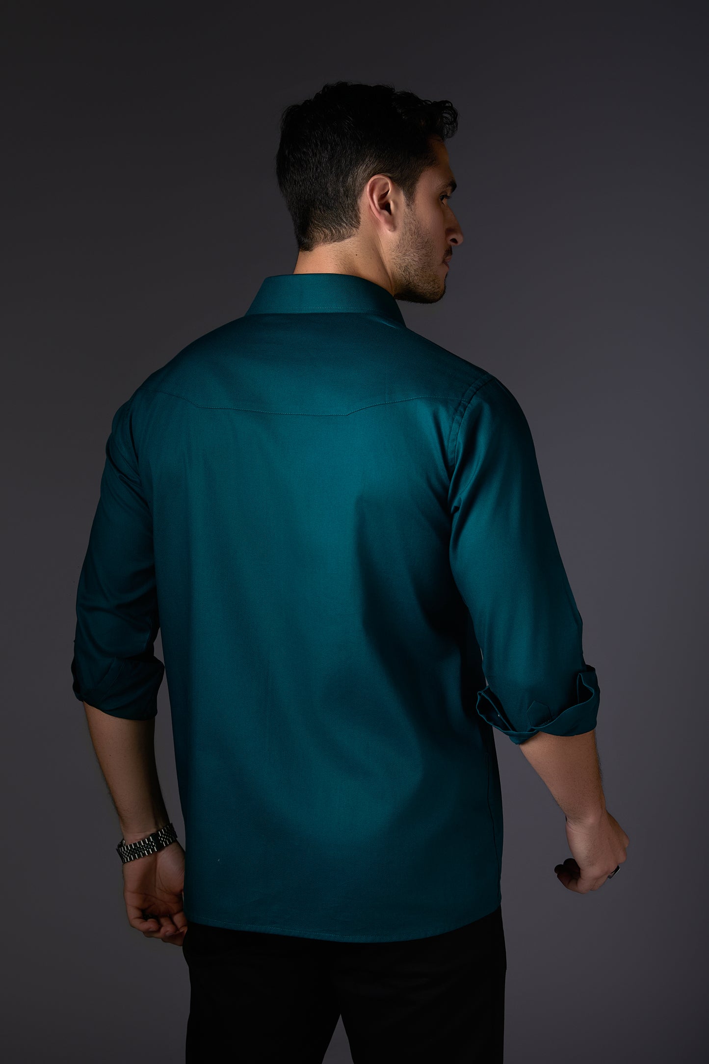 Crystal Teal Crisp Cotton Shirt
