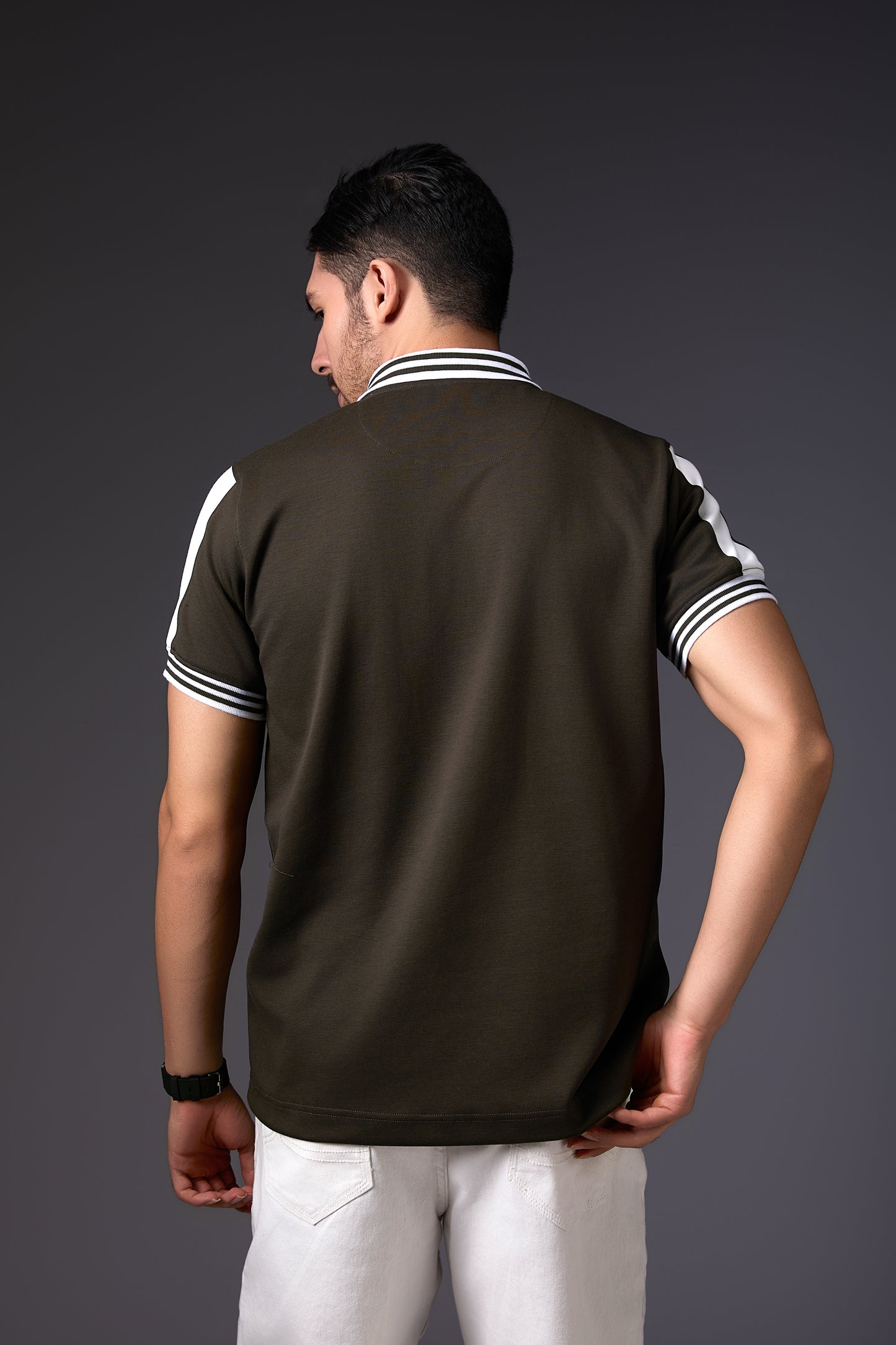 Casual Olive Green Polo T-Shirt