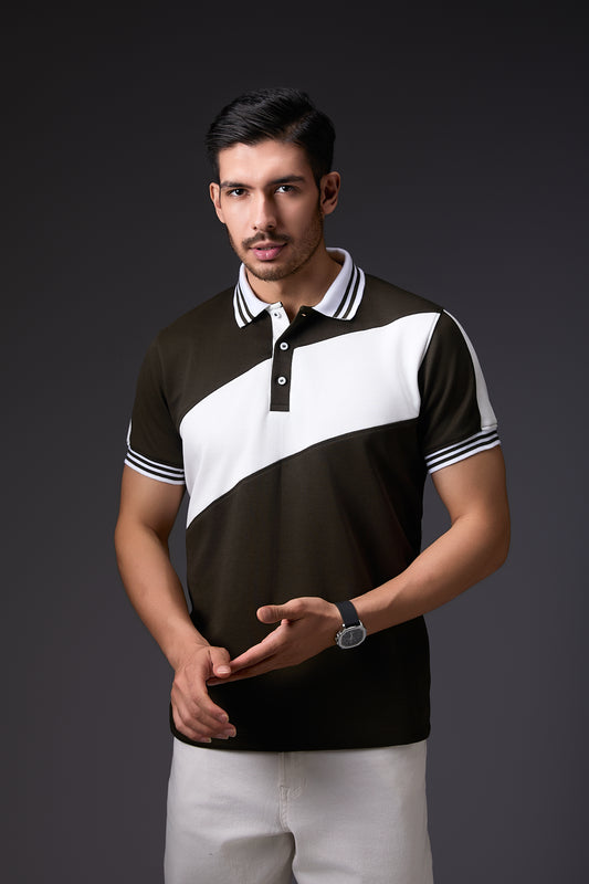 Casual Olive Green Polo T-Shirt