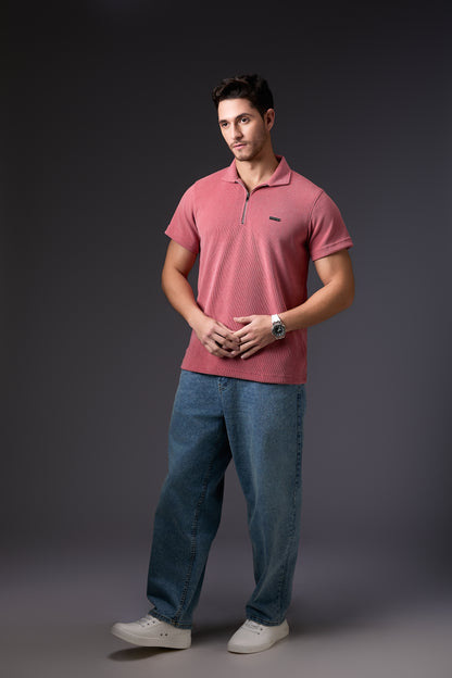 Dawn to Dusk Pink Polo T-Shirt