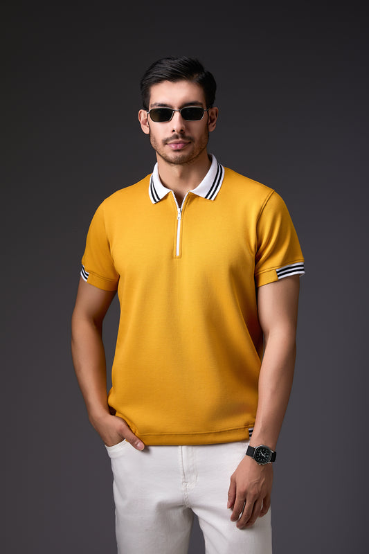 Sporty Mustard Polo T-Shirt