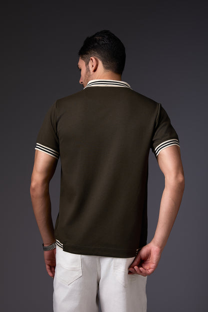 Minimal Olive & Khakee Polo T-Shirt