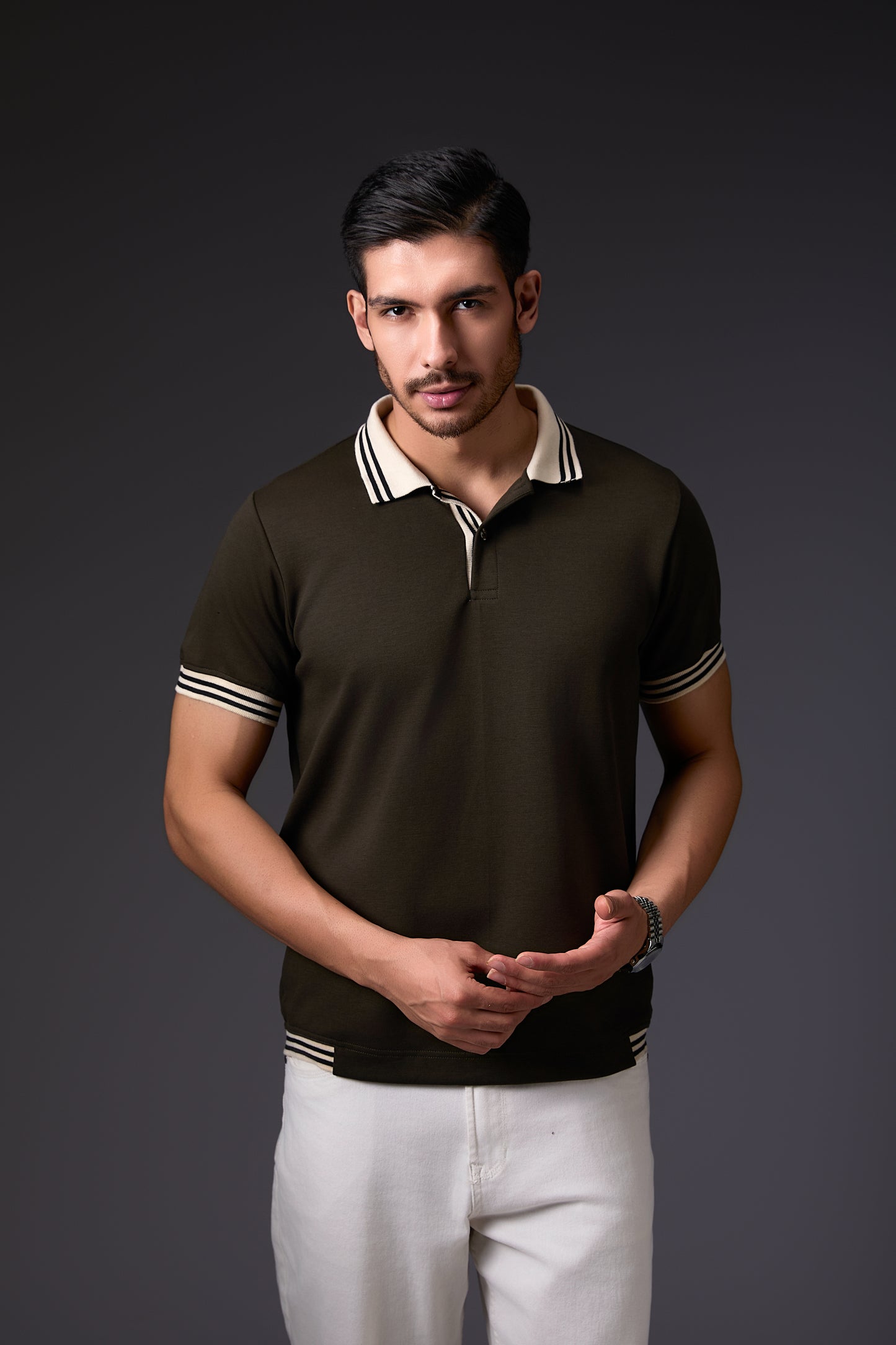 Minimal Olive & Khakee Polo T-Shirt