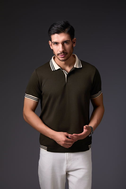 Minimal Olive & Khakee Polo T-Shirt