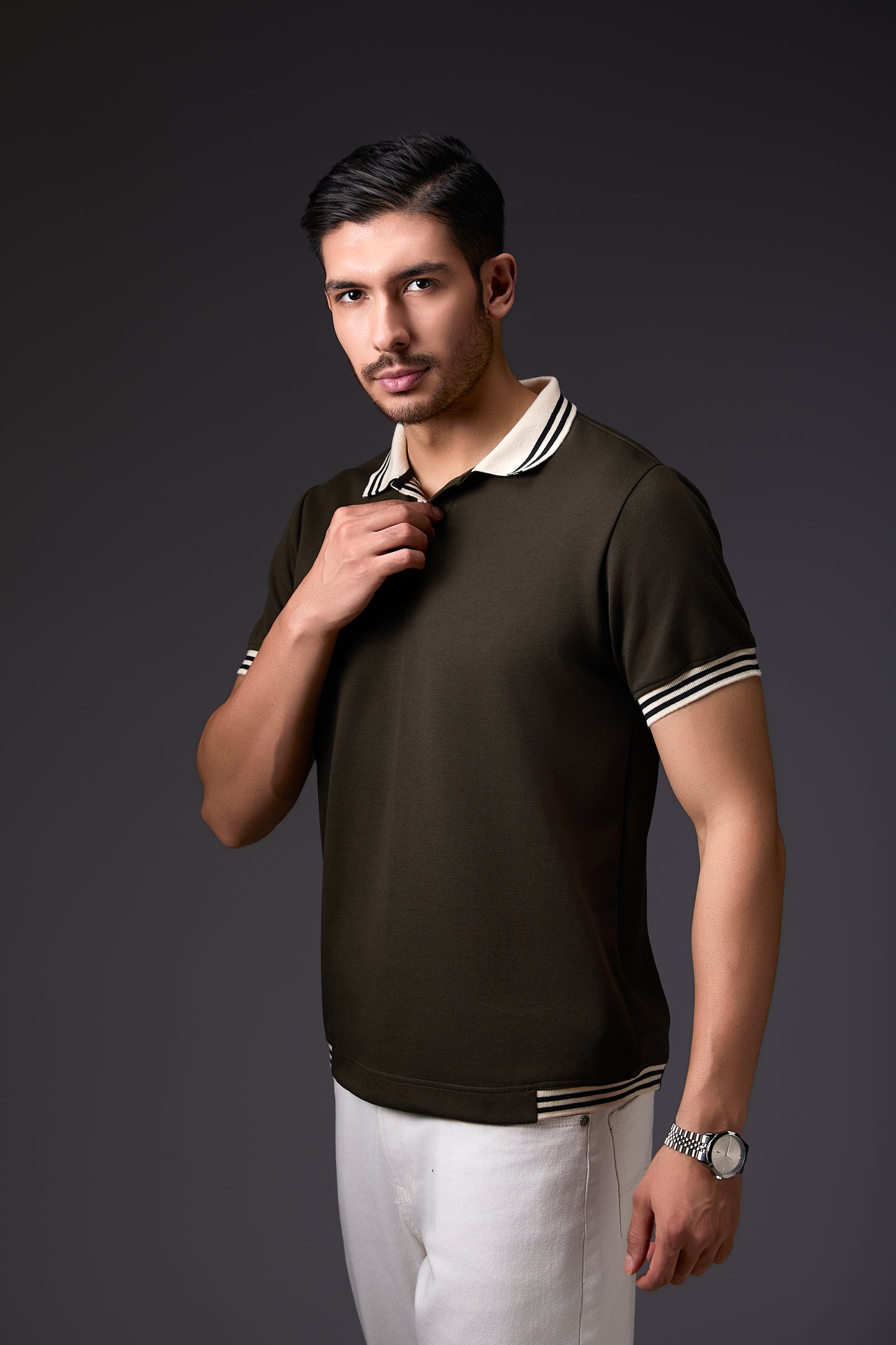 Minimal Olive & Khakee Polo T-Shirt