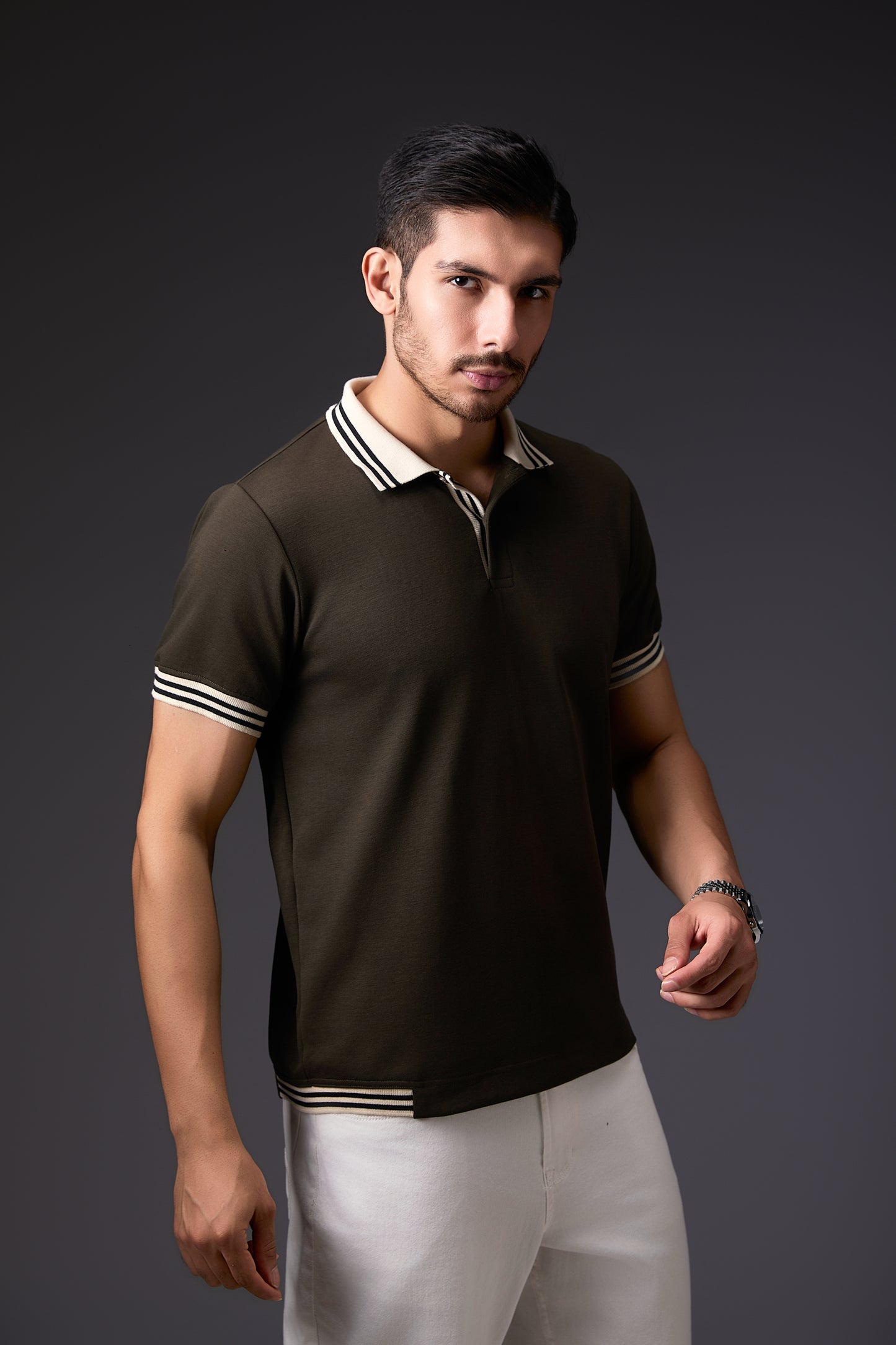 Minimal Olive & Khakee Polo T-Shirt