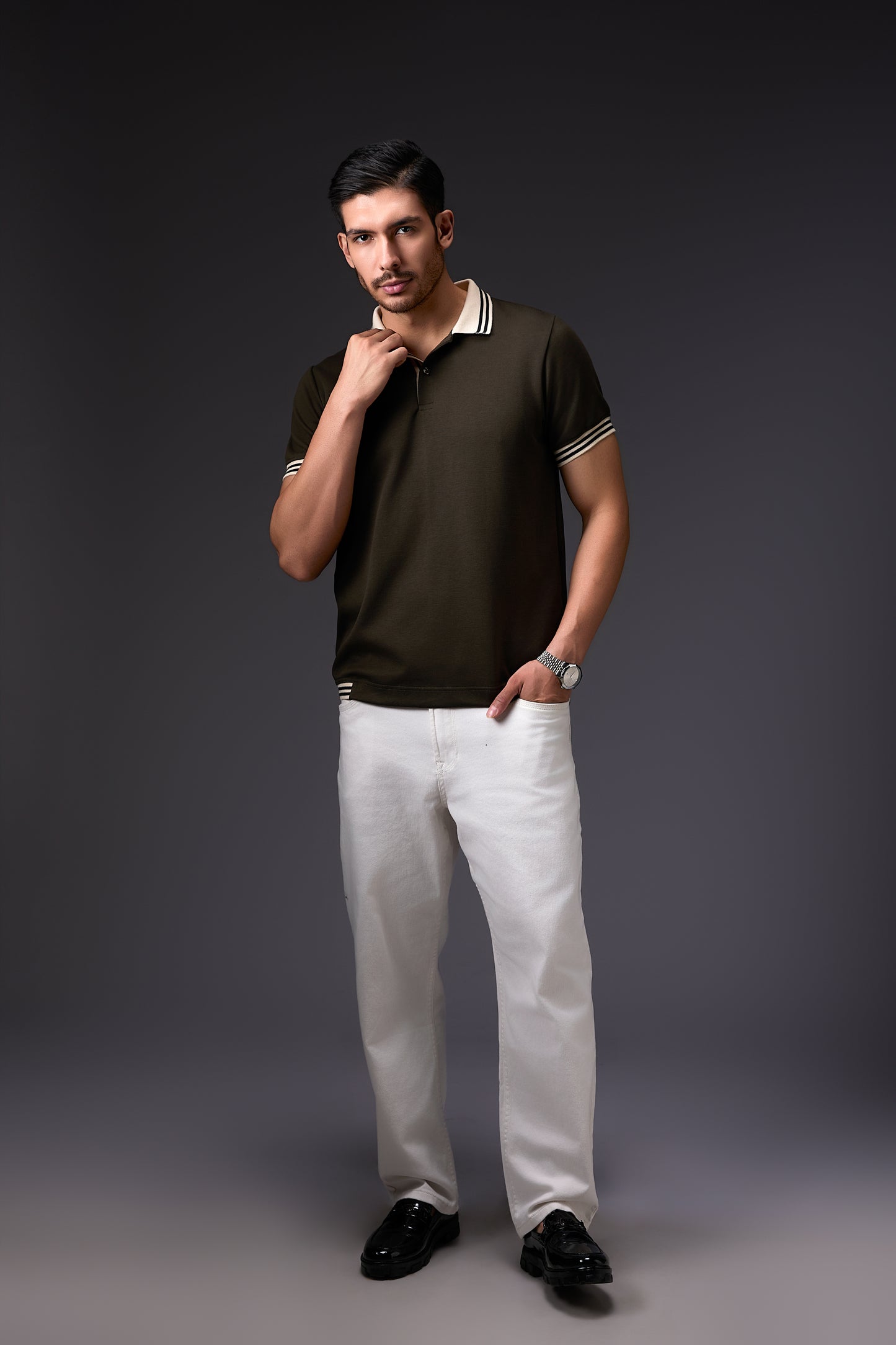 Minimal Olive & Khakee Polo T-Shirt