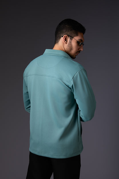 Cadet Blue Utility Shacket