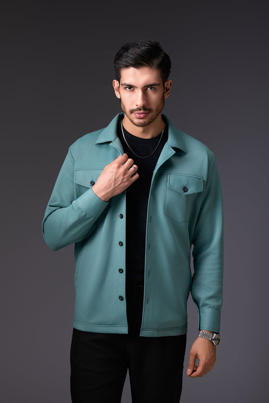 Cadet Blue Utility Shacket