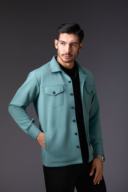 Cadet Blue Utility Shacket