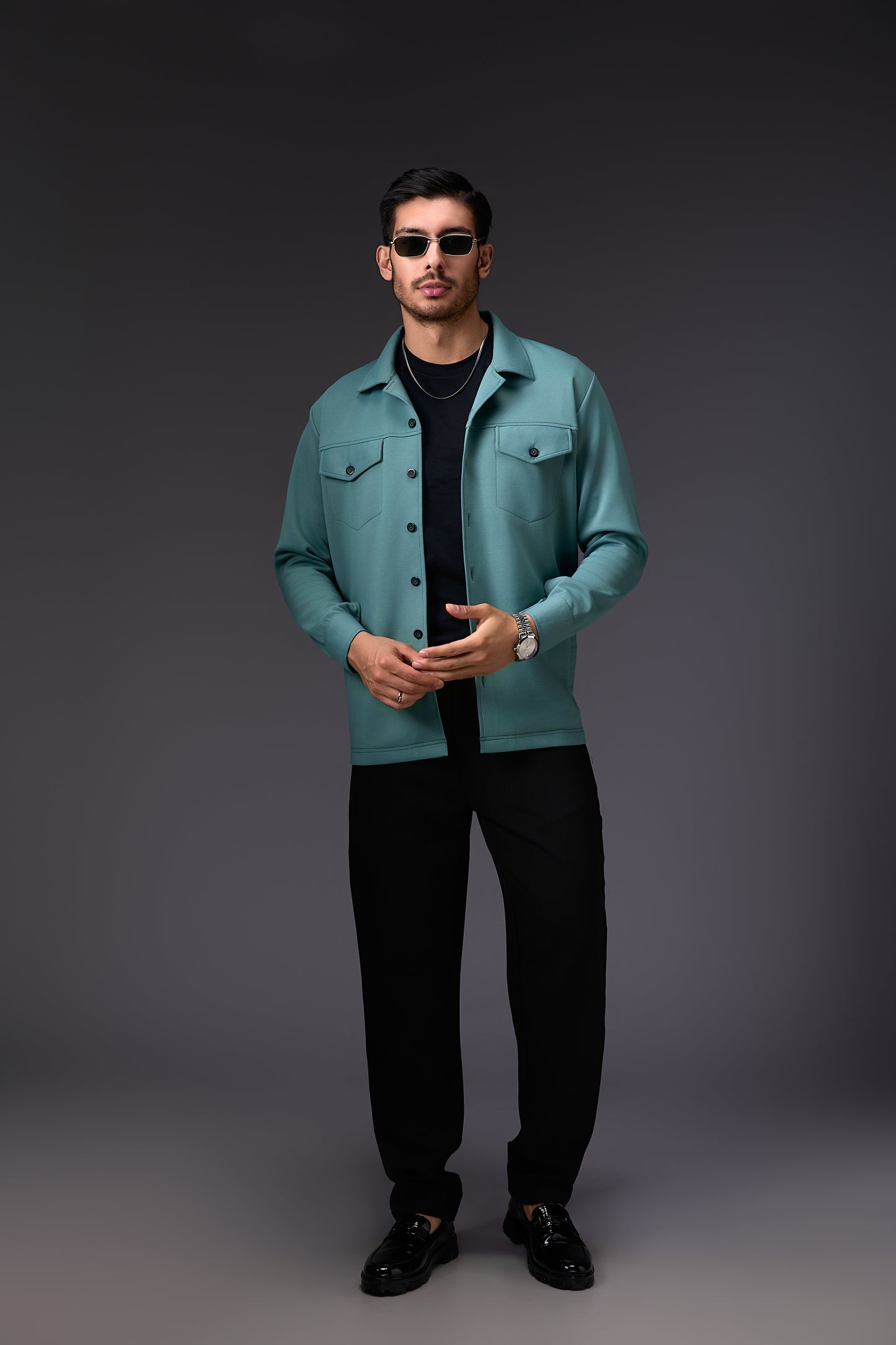 Cadet Blue Utility Shacket
