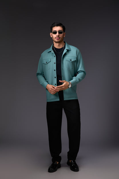 Cadet Blue Utility Shacket