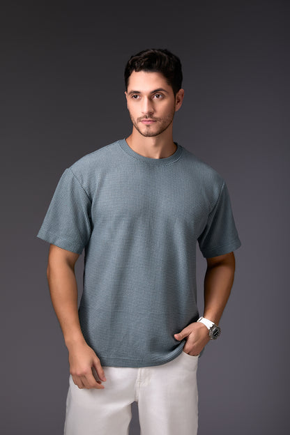 Steel Grey Textured T-Shirt