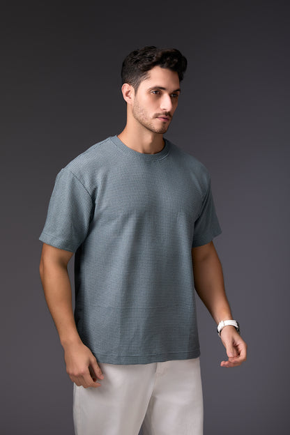 Steel Grey Textured T-Shirt