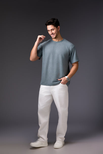 Steel Grey Textured T-Shirt
