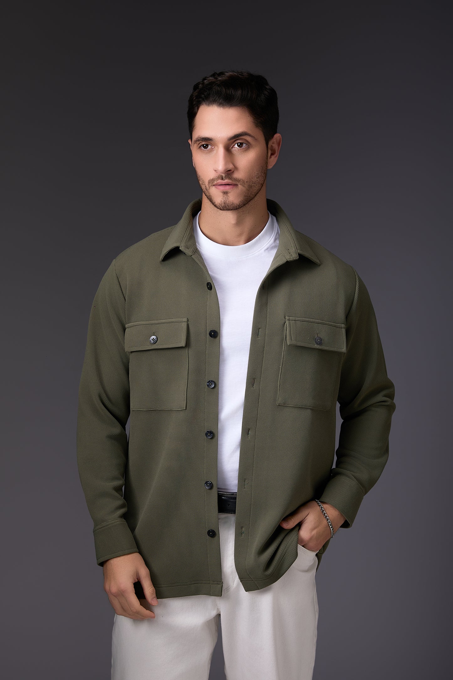 Light Military Green Shacket