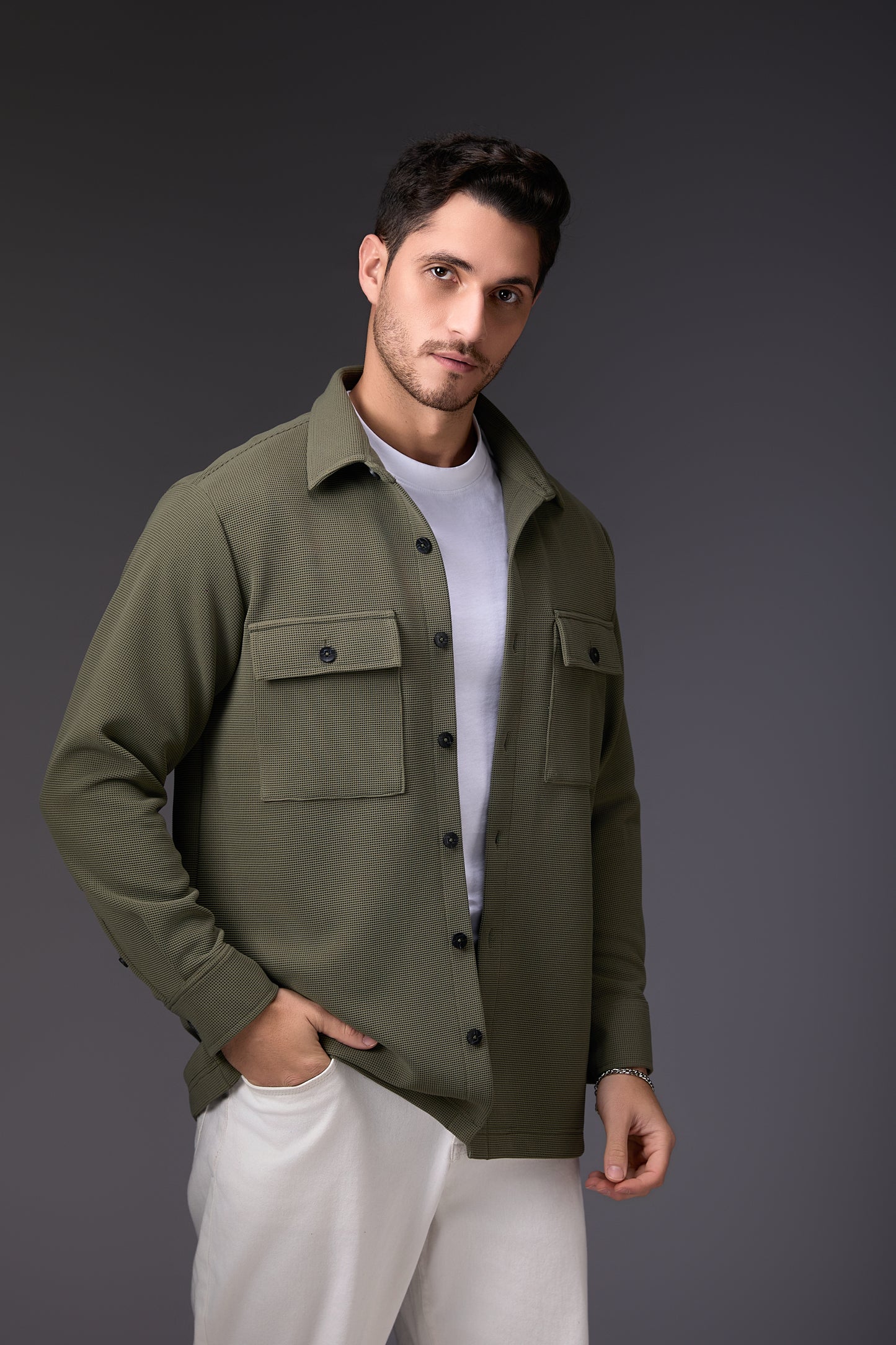 Light Military Green Shacket