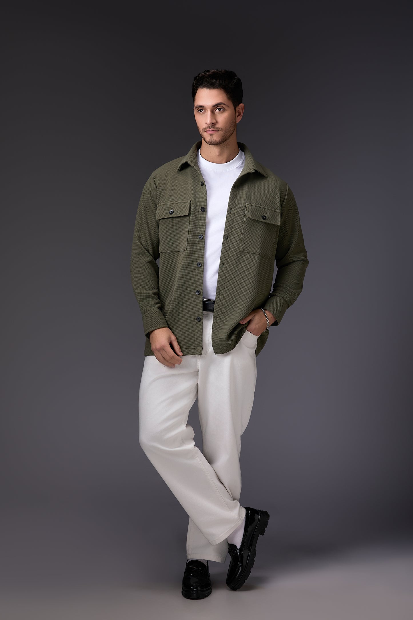 Light Military Green Shacket