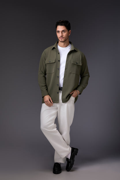 Light Military Green Shacket