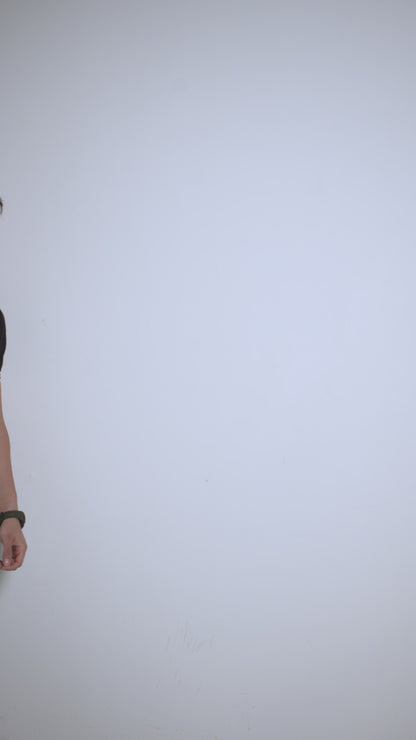 Effervescent Black & White Varsity Neck T-Shirt