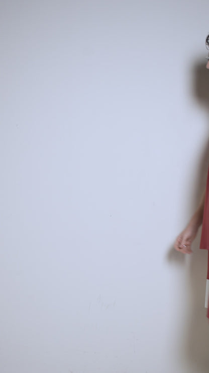 Offbeat Brick Red & White Colour Blocked Co-ord Set